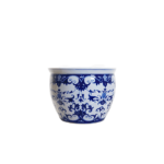 Vaso Redondo Azul com Branco P - VRAB01