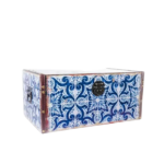 Baú Azulejo Azul com Branco - BAZ03