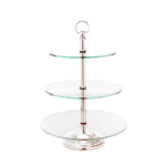 Doceira 3 Andares Vidro com Prata - PRV01