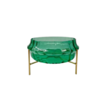 Vaso Verde Suporte Dourado - VVD08