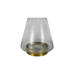 Vaso Vidro com Base Dourada - VVR06