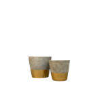 Mini Vaso Cimento e Dourado VCDP/VCDM