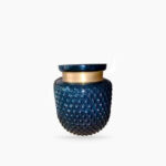 Vaso Azul com Borda Dourado - VCD09