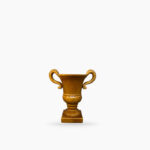 Vaso ânfora cerâmica marrom - AACM