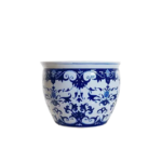 Vaso Redondo Azul com Branco M - VRAB02