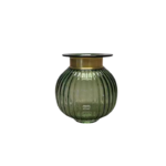 Vaso de Vidro Verde com Dourado - VVD05