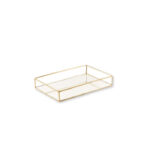 Bandeja metal dourado com espelho